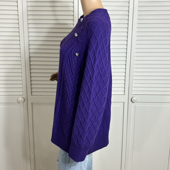 NWT Talbots Engraved Buttons Sweater in Purple 2X - Picture 10 of 12